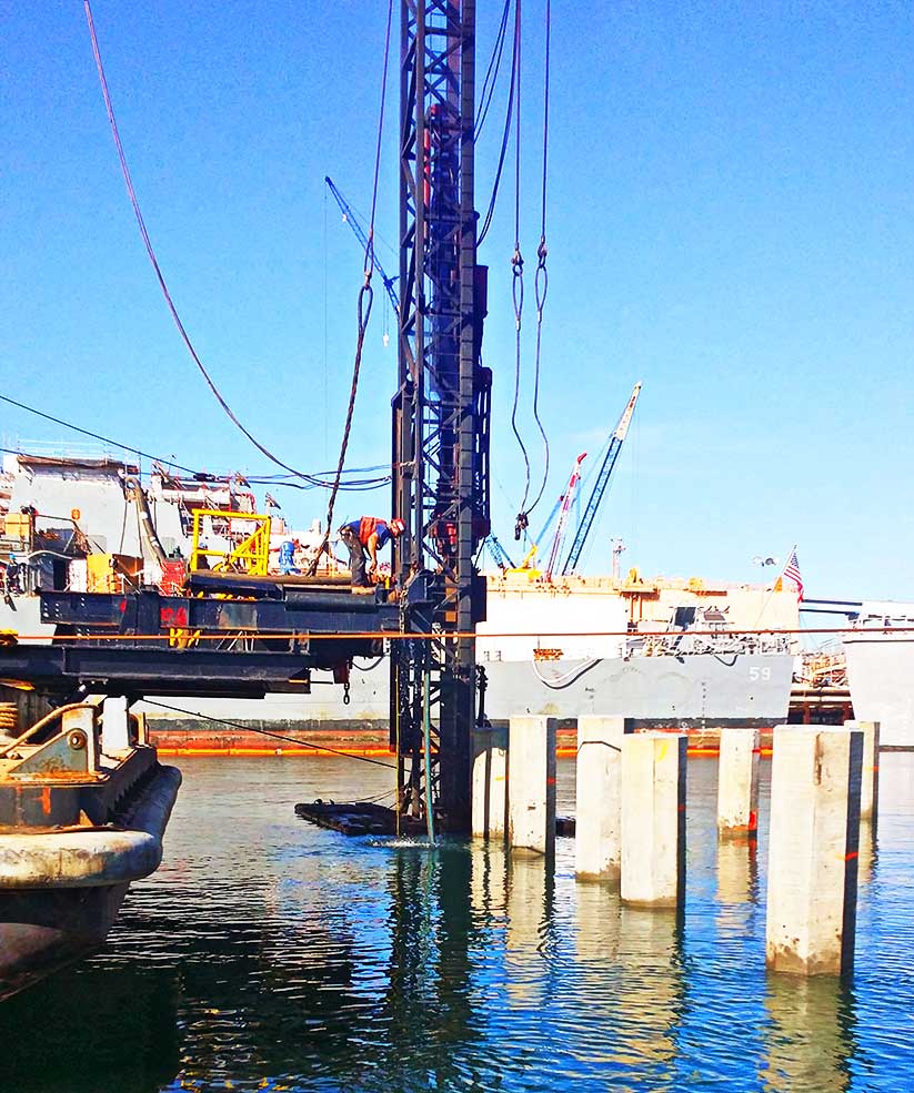 Water quality monitoring during marine construction, including pile-driving